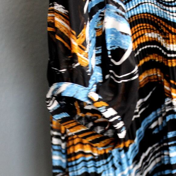 Nine West Multicolor Fully Lined Finely Pleated Dress Size XL - Picture 8 of 12